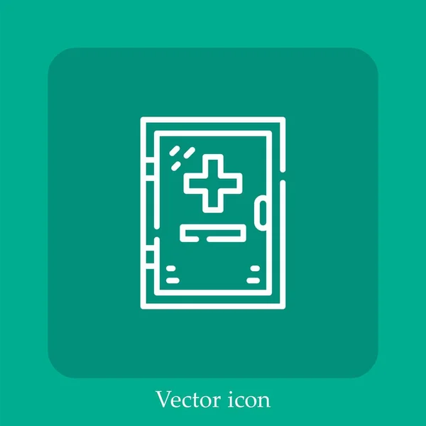 Medizin Kabinett Vektor Symbol Lineare Icon Line Mit Editierbarem Strich — Stockvektor