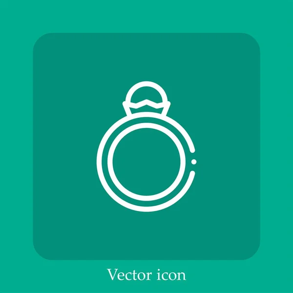 Icône Vectorielle Perle Icône Linéaire Ligne Avec Trait Modifiable — Image vectorielle