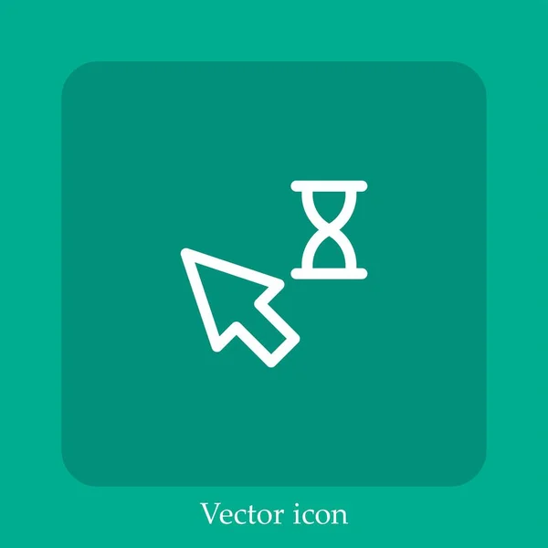 Icône Vectorielle Pointeur Icône Linéaire Ligne Avec Course Modifiable — Image vectorielle