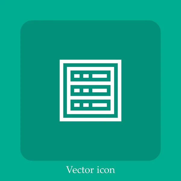 Server Vektor Symbol Lineare Icon Line Mit Editierbarem Strich — Stockvektor