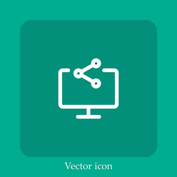 Compartir Icono Vector Icon Line Lineal Con Carrera Editable — Vector de stock