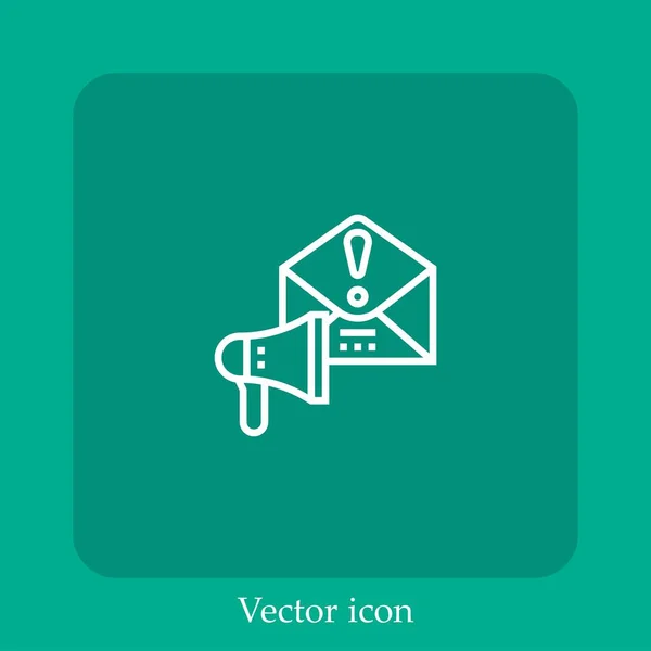 Spam Warnvektorsymbol Lineare Icon Line Mit Editierbarem Strich — Stockvektor