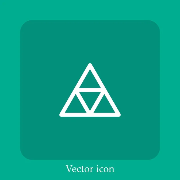Triángulos Icono Vectorial Icon Line Lineal Con Carrera Editable — Vector de stock