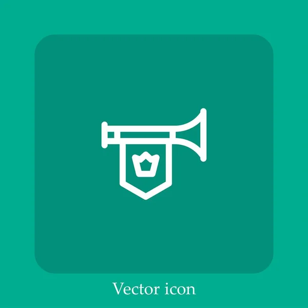 Ícone Vetor Trompete Linear Icon Line Com Curso Editável — Vetor de Stock