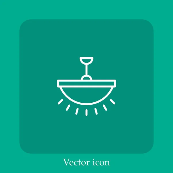 Иконка Вектора Люстры Линейным Значком — стоковый вектор