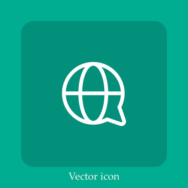 Servicio Cliente Icono Vectorial Icon Line Lineal Con Carrera Editable — Vector de stock