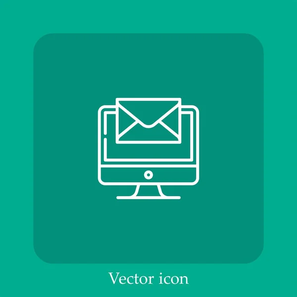 Mail Vektor Symbol Lineare Icon Line Mit Editierbarem Strich — Stockvektor