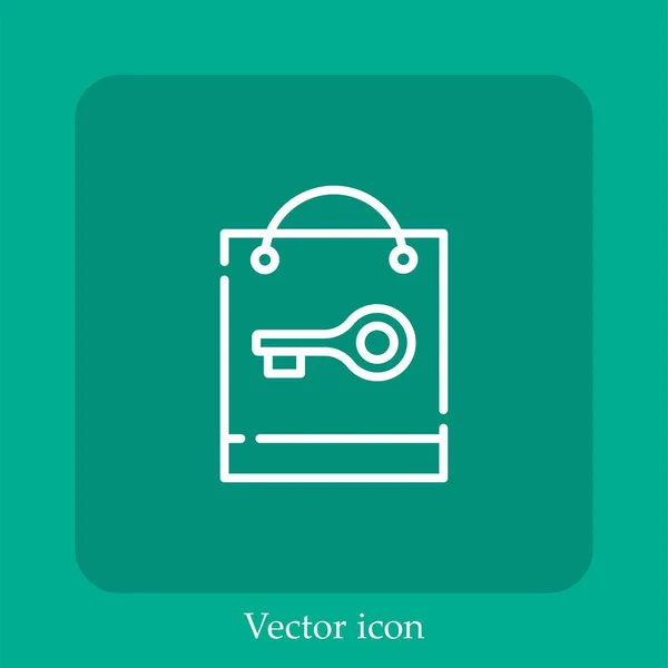 Ícone Vetor Palavra Chave Linear Icon Line Com Curso Editável — Vetor de Stock