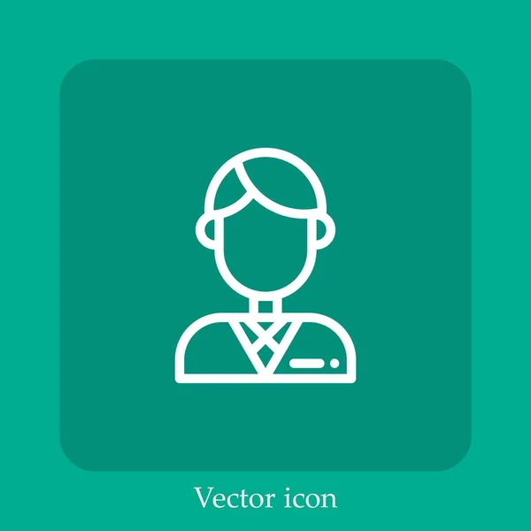 Icono Vector Hombre Icon Line Lineal Con Carrera Editable — Vector de stock