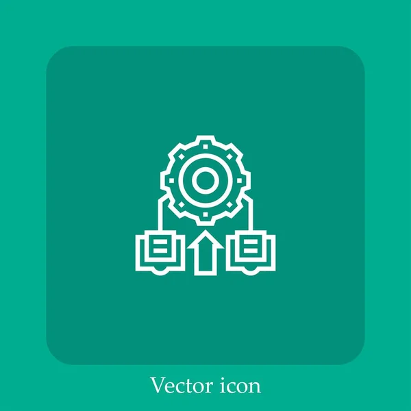 Icône Vectorielle Apprentissage Automatique Icône Linéaire Ligne Avec Course Modifiable — Image vectorielle