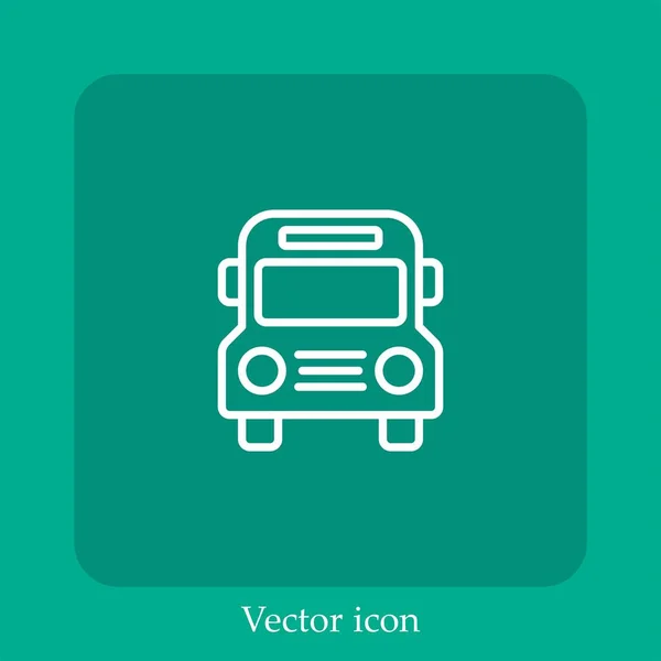 Escola Ícone Vetor Ônibus Linear Icon Line Com Curso Editável — Vetor de Stock