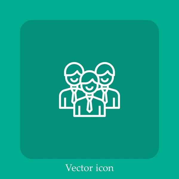 Teamwork Vektor Symbol Lineare Icon Line Mit Editierbarem Strich — Stockvektor