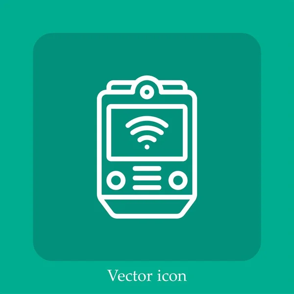 Trem Ícone Vetor Linear Icon Line Com Curso Editável — Vetor de Stock