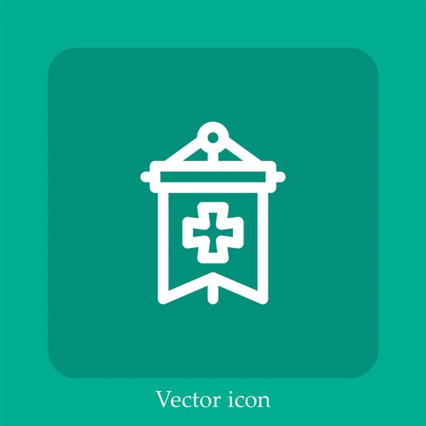 Banner Vektor Symbol Lineare Icon Line Mit Editierbarem Strich — Stockvektor