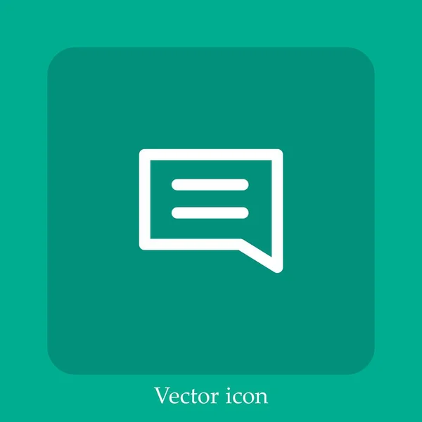 Icona Vettoriale Chat Icon Line Lineare Con Tratto Modificabile — Vettoriale Stock