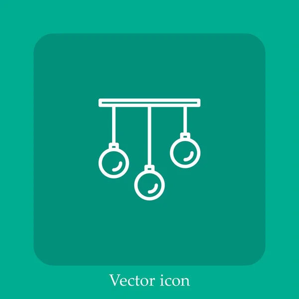 Chandeliers Vector Icon Linear Icon Line Editable Stroke — Stock Vector