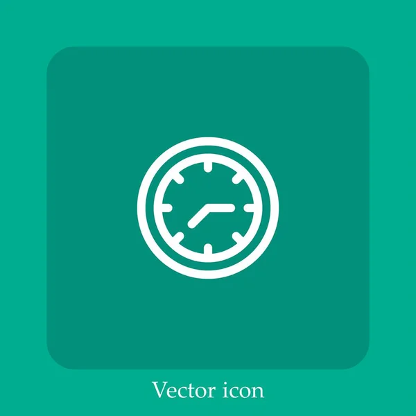 Klok Vector Pictogram Lineair Icon Line Met Bewerkbare Slag — Stockvector