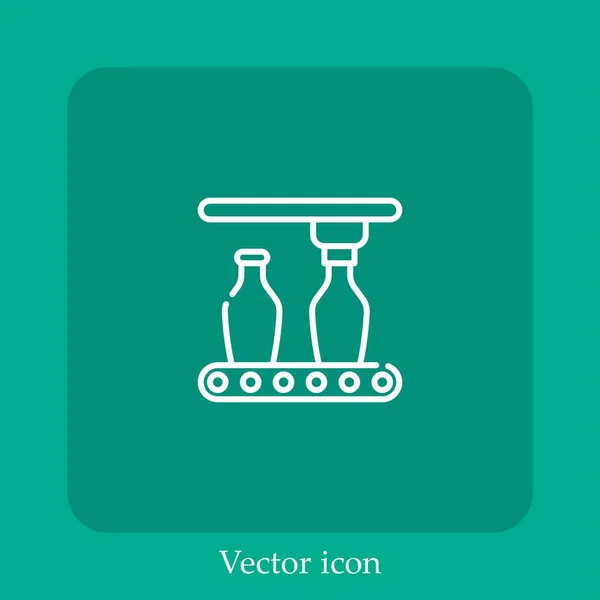 Förderband Vektor Symbol Linear Icon Line Mit Editierbarem Strich — Stockvektor