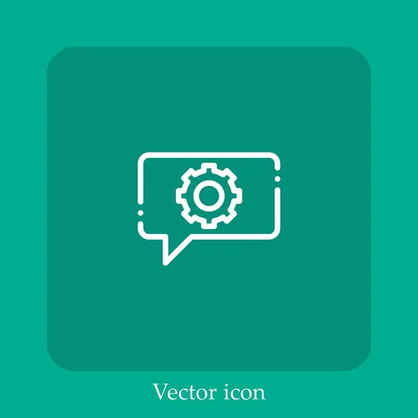 Dialogbox Vektor Symbol Lineare Icon Line Mit Editierbarem Strich — Stockvektor