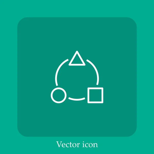 Diversificar Ícone Vetorial Linear Icon Line Com Curso Editável — Vetor de Stock