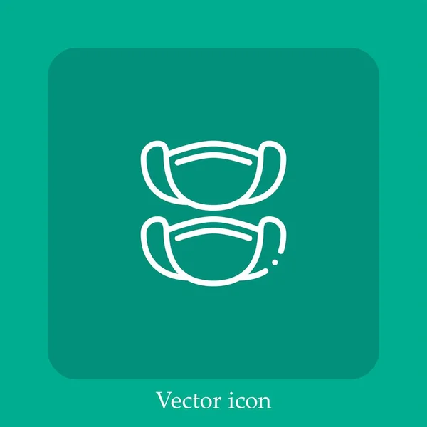 Medizinische Maske Vektor Symbol Lineare Icon Line Mit Editierbarem Strich — Stockvektor