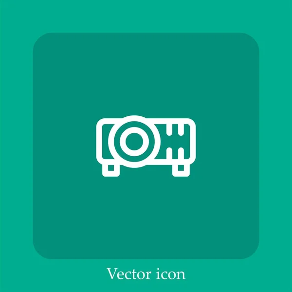 Ícone Vetorial Projetor Linear Icon Line Com Curso Editável — Vetor de Stock