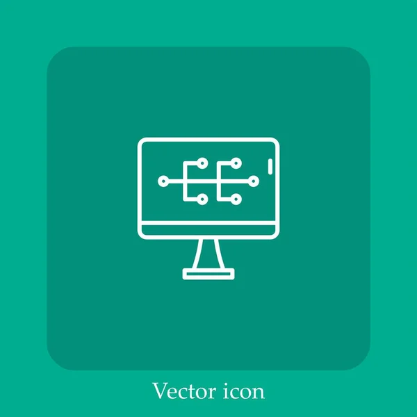 Sitemap Vektorsymbol Lineare Icon Line Mit Editierbarem Strich — Stockvektor
