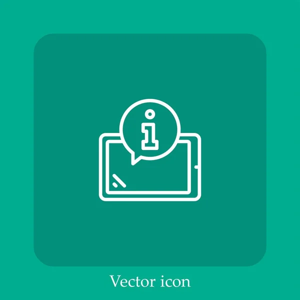 Tablet Vector Pictogram Lineair Icon Line Met Bewerkbare Slag — Stockvector
