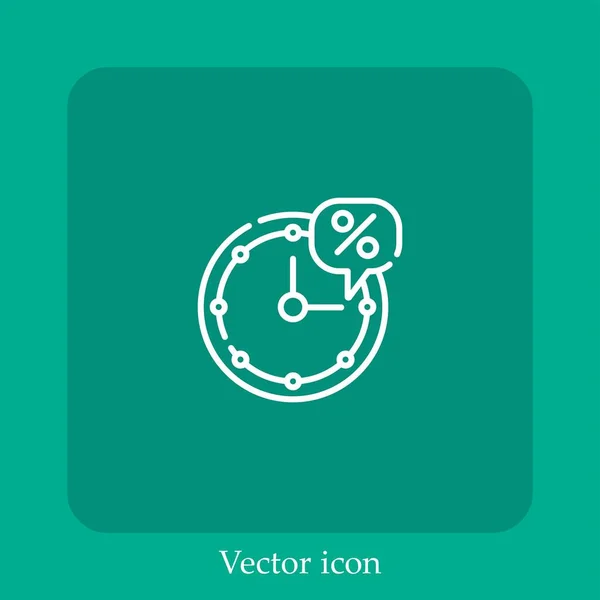 Ícone Vetor Tempo Linear Icon Line Com Curso Editável — Vetor de Stock