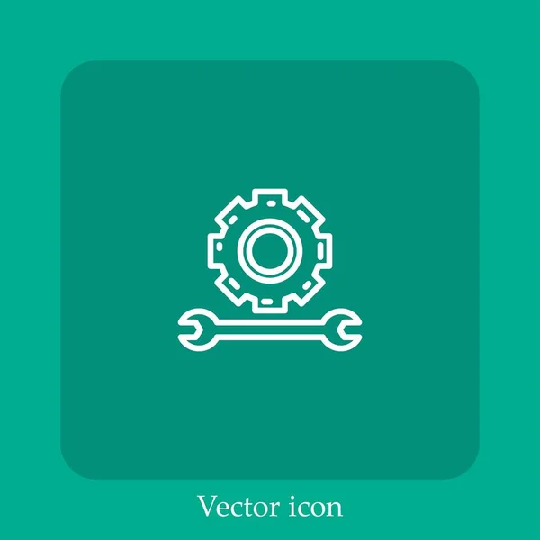 Ícone Vetorial Ferramentas Linear Icon Line Com Curso Editável — Vetor de Stock