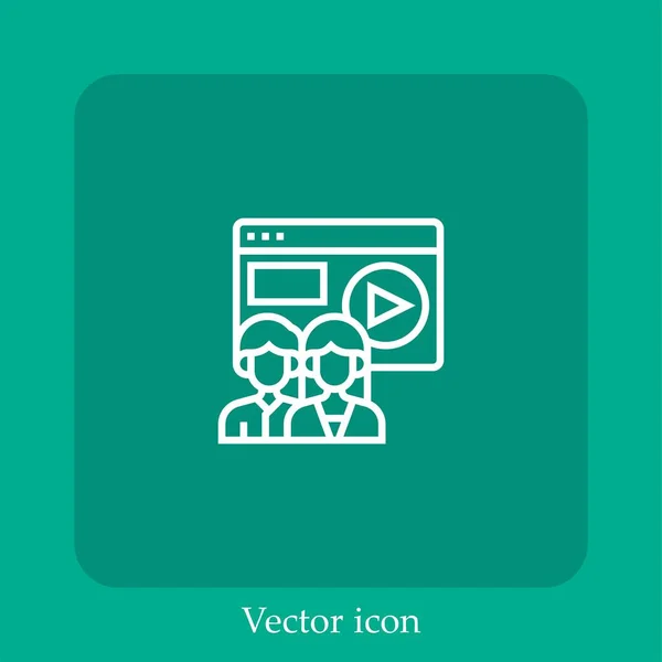 Unique Visitor Vector Icon Linear Icon Line Editable Stroke — Stock Vector