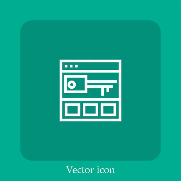 Icono Del Vector Web Icon Line Lineal Con Carrera Editable — Vector de stock