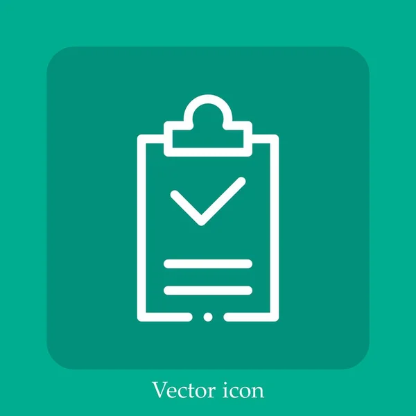 Genehmigung Vektor Icon Lineare Icon Line Mit Editierbarem Strich — Stockvektor