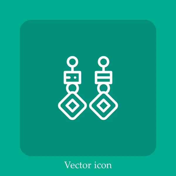 Orecchini Icona Vettoriale Lineare Icon Line Con Ictus Modificabile — Vettoriale Stock