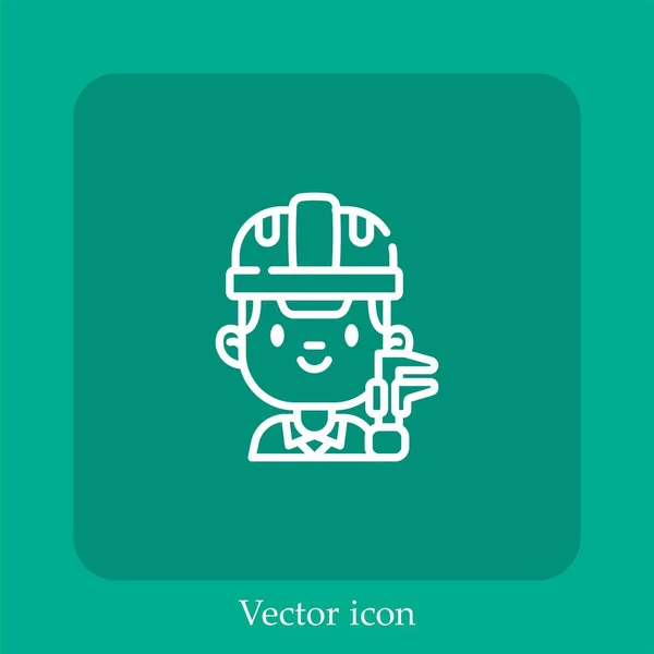 Ingenieur Vektor Symbol Lineare Icon Line Mit Editierbarem Strich — Stockvektor