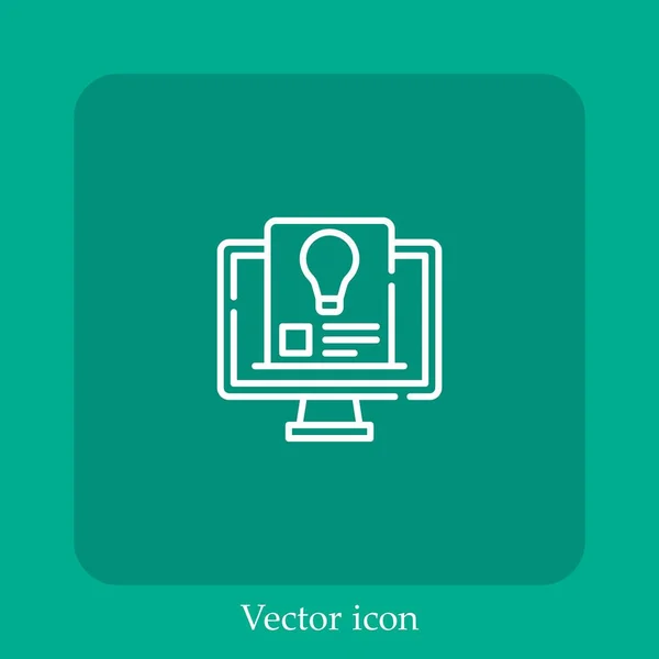 Idea Vector Icono Lineal Icon Line Con Carrera Editable — Vector de stock