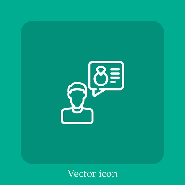 Icono Vector Hombre Icon Line Lineal Con Carrera Editable — Vector de stock