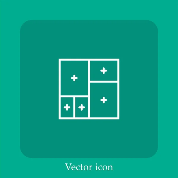 Foto Vector Icono Lineal Icon Line Con Carrera Editable — Vector de stock
