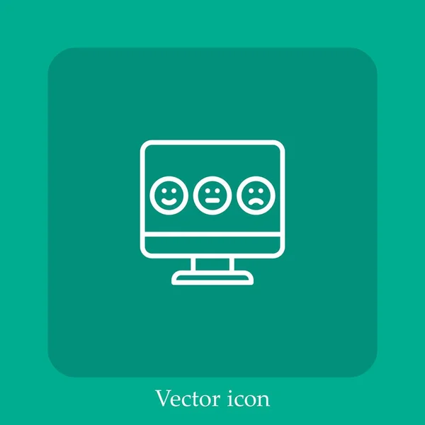 Icono Vector Calificación Icon Line Lineal Con Carrera Editable — Vector de stock