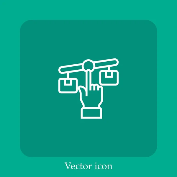 Icono Vector Comercio Icon Line Lineal Con Carrera Editable — Vector de stock