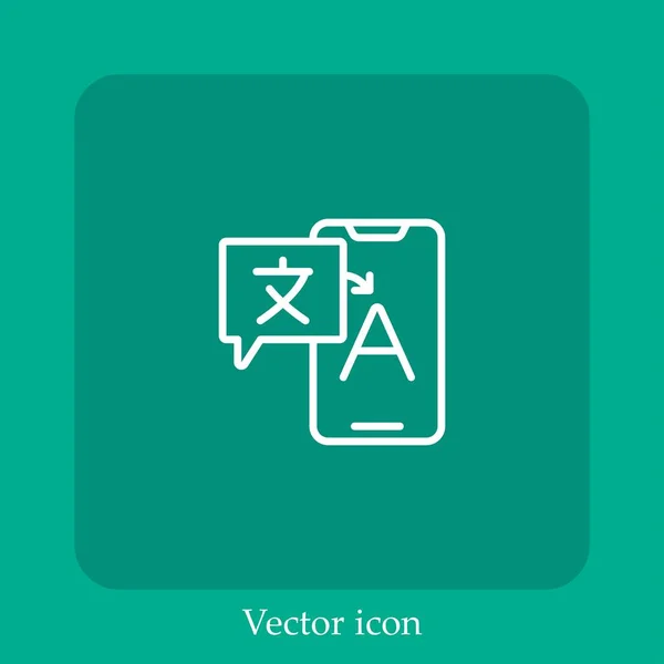 Icône Vectorielle Traduction Icône Linéaire Ligne Avec Trait Modifiable — Image vectorielle