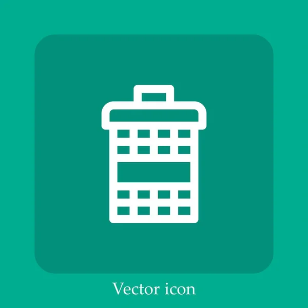 Basura Puede Vector Icono Icon Line Lineal Con Carrera Editable — Archivo Imágenes Vectoriales