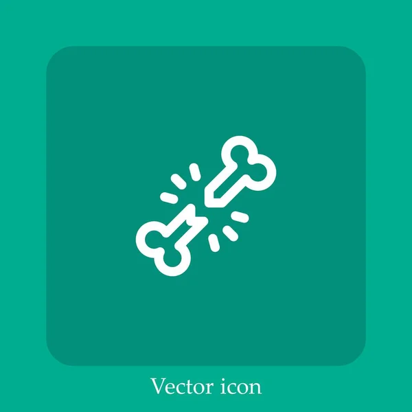 Gebrochene Knochen Vektor Symbol Lineare Icon Line Mit Editierbarem Strich — Stockvektor