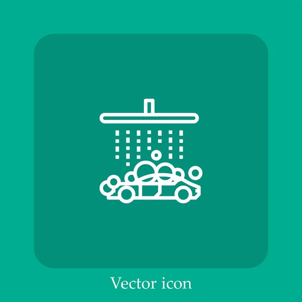 Autowäsche Vektor Symbol Lineare Icon Line Mit Editierbarem Strich — Stockvektor