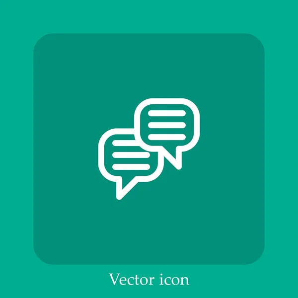 Ícone Vetor Caixa Chat Linear Icon Line Com Curso Editável —  Vetores de Stock