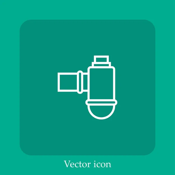 Icono Vector Filtro Icon Line Lineal Con Carrera Editable — Vector de stock