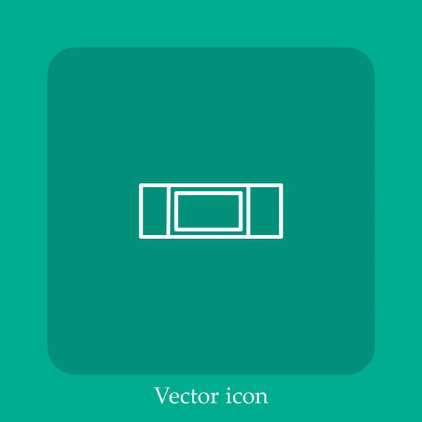 Ícone Vetor Luz Fluorescente Linear Icon Line Com Curso Editável — Vetor de Stock