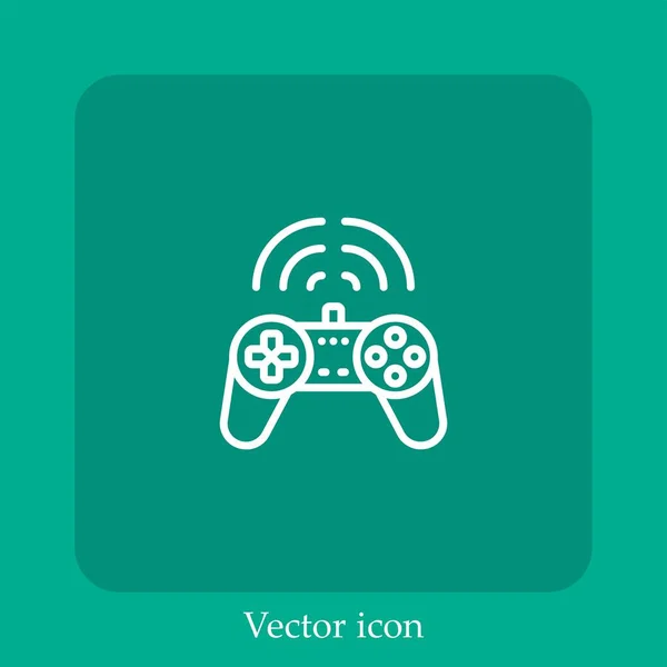 Game Controller Vector Icon Linear Icon Line Editable Stroke — Stock Vector