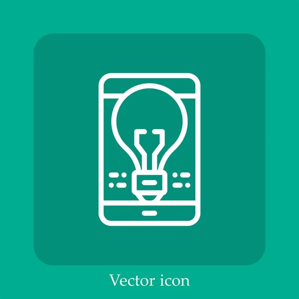 Ícone Vetor Ideia Linear Icon Line Com Curso Editável — Vetor de Stock