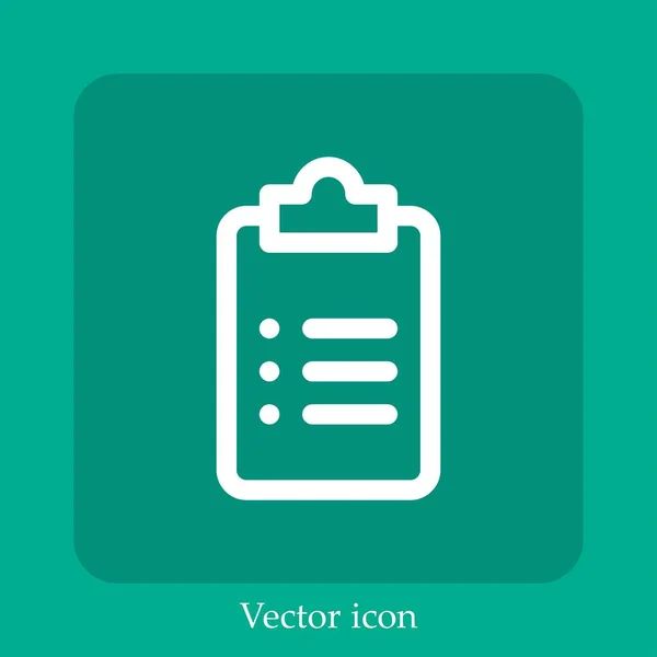 Liste Vektorsymbol Lineare Icon Line Mit Editierbarem Strich — Stockvektor